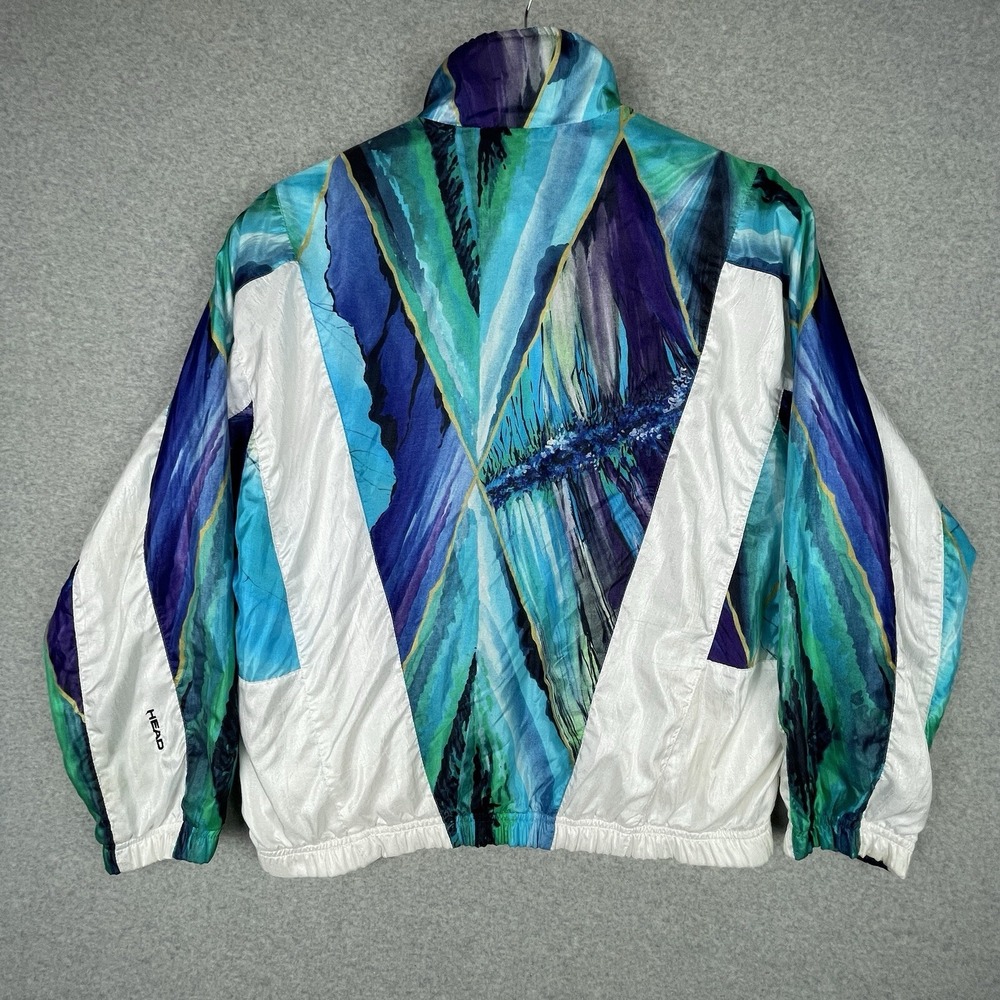 Vintage Head Track Jacket Womens Medium Tennis Full Zip 80s Retro Windbreaker - Picture 2 of 11